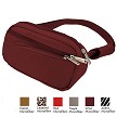 Small waist pack, Slice-proof strap, security wrapper, top zipper, front zipper, built-in wallet 