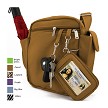 Medium vertical bag, Slice-proof crossbody strap, top zipper, front zipper, built-in wallet, end pockets 