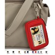 Pocket zipper wallet, top zipper, recessed clear ID compartment, non-RFID 
