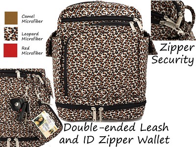 Day Pack, top zipper, full size front zipper, built-in wallet, end pockets, bottom security barrier 