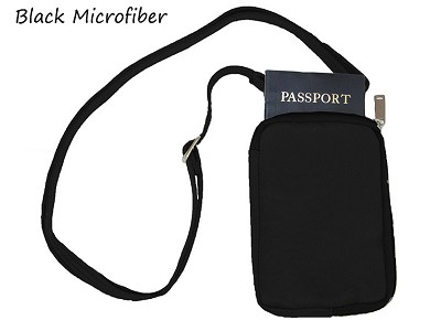 1st Gen Compact Passport Wallet, anti-theft RFID, detachable adjustable strap, card and coin pockets 